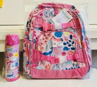 Mochila grande Pottery Barn Kids Mackenzie Pink Sasha’s Garden + botella de agua de 17 oz Foto 1 de 4