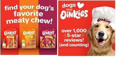 Oinkies Jerky Twists with Naturally Smoked Pork & Real Chicken Breast Dog Treats - Image 1 of 4