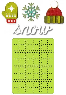 New Retired Sizzix Thinlits Winter 4pc & emboss`#663098 Retail $9.99 Tim Holtz - Image 1 of 4