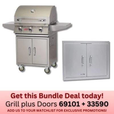 Bull Steer Premium - 25-Inch Freestanding BBQ Grill Island  w/ Double Door - Image 1 of 4