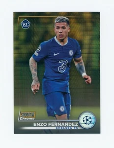 2022-23 Enzo Fernandez Topps Stadium Club Chrome Gold Prism Rookie Card 14/50 - Picture 1 of 3