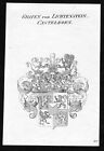 Approx. 1820 Lichtenstein Castelborn Nobility Coat Of Arms Copperplate Antique