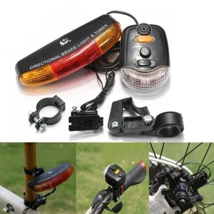 Bike Bicycle Rear Tail Light 7 LED Turn Signal Brake Lamp + Horn Safety Warning - Picture 1 of 9