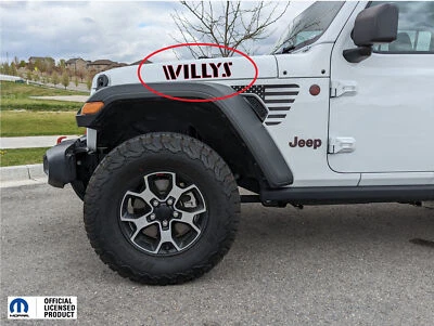Adesivos de vinil laterais gráficos letras capô Jeep Willys compatível com Jeep Willys 2019-2025 - Imagem 1 de 4
