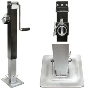 8000 lbs Square Trailer Jack Drop Leg w/ Footplate Adjustable Tube Trailer Jack - Bild 1 von 6