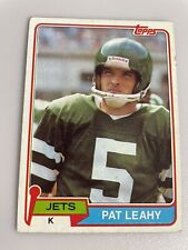 1981 Topps Football Card # 177 New York Jets (K) Pat Leahy.