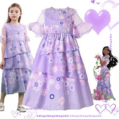 Encanto Isabela Fancy Dress up Birthday Party Costume Girls Children Outfit Gift - Image 1 of 4