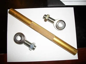 FMR ALUMINUM TRAILING ARM TUBES WITH 3/4" ROD ENDS/HEIMS, P/N 472-112-12, GOLD - Picture 1 of 2