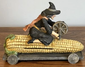 Bethany Lowe Halloween Folk Art Witch Riding on Ear of Corn Retired 2002 - Picture 1 of 10