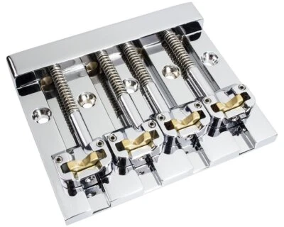 Hipshot 5K400C KickAss Bass Bridge 4-String 5-Hole Retrofits Badass Bass, CHROME - Image 1 of 3