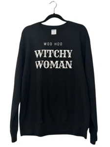 Witchy Woman Witch Sweatshirt mit Rundhalsausschnitt Grafikdruck schwarz Damen Large NEU - Bild 1 von 4