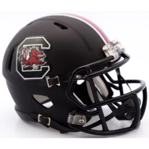 South Carolina Gamecocks NCAA. Mini Speed Football Helmet Matte Black Cover