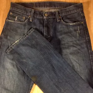 Pantalones de mezclilla LEVI'S 514 DELGADOS RECTOS 30x32 azul oscuro en peligro *XLNT USED EN EXCELENTE ESTADO* M070318 - Imagen 1 de 2