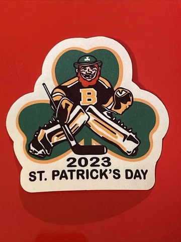 Boston Bruins 2023 St Patrick’s Day Players Jersey Patch replica iron on 5x4.75” Cover
