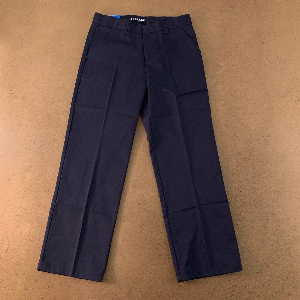 Pantalones de vestir de sarga French Toast para niños azul marino bolsillos calce relajado husky 12 nuevos Foto 1 de 4