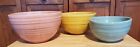 Vintage McCoy Pottery Set of 3 Nesting Mixing Bowls Pebble Ribbed 1940's