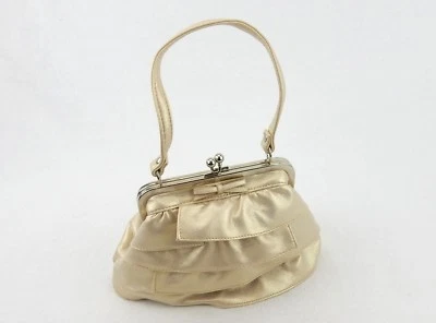 Cartera dorada de imitación de cuero, aspecto de capa de los años 60, cartera dorada vintage Foto 1 de 4