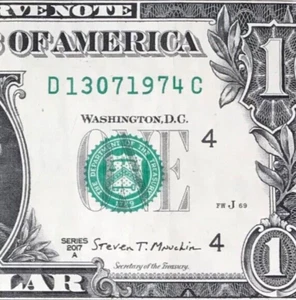 13 July 1974 : D 13071974 C BIRTHDAY Note $1 One Dollar Bill - Picture 1 of 3