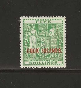 Isole Cook Scott #104 zecca nh, 5 scellini, 1936 francobollo fiscale sovrastampato f/vf - Foto 1 di 2