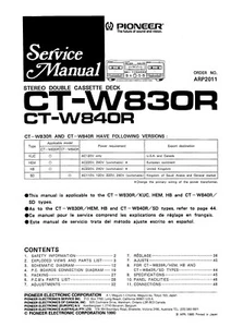 Manual de servicio instrucciones para Pioneer CT-W830R, CT-W840R - Imagen 1 de 1