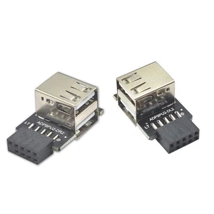 Upward/Left/Right Optional ADP9U2-ND1 9PIN to Dual USB2.0 Converter Motherboard - Bild 1 von 15
