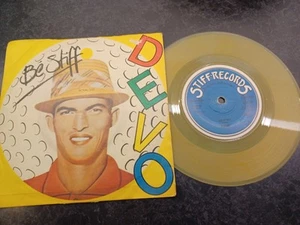 DEVO " BE STIFF " 7'' (1978) STIFF BOY 2 AUF TRANSPARENTEM GELBEM VINYL EX - Bild 1 von 1