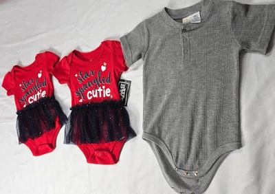 Body Bebé Una Pieza 6M/12M y 18 Meses Nuevo Con Etiquetas Lote de 3 Foto 1 de 4