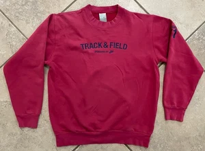 Vintage Nike Track And Field Crew Neck Pull Over Sweatshirt Red Men’s Medium  - Picture 1 of 13
