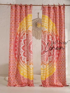 2 Panel Mandala Curtain Boho Tapestry Wall Hanging Window Curtains Room Divider - Picture 1 of 10