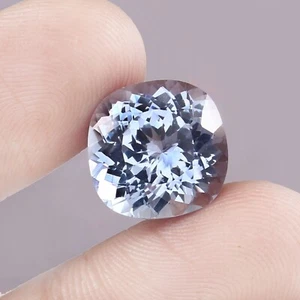 AAA Fine Quality Natural Brazilian Aquamarine Loose Cushion Gemstone Cut 12x12MM - Picture 1 of 4