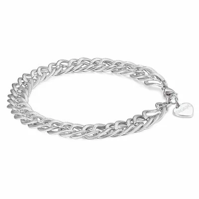 SAGAPO BRACCIALE Donna Acciaio CATENA GRUMETTA Intrecciata Sagapò SHK11 S'agapo - Immagine 1 di 3