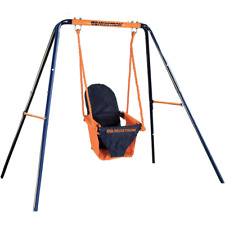 Outdoor Folding Swing Set Safety Seat Frame Garden Play Baby Toddler Kids Childs