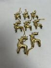 8 Vintage Solid Brass Christmas Reindeer Can Stand or Hang Ornaments  3?