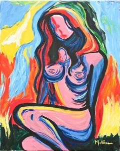 Pintura original acrílica sobre lienzo Mollinea "Fade Into You" desnuda femenina - Imagen 1 de 9