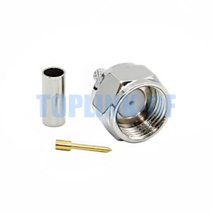 10x F Male Plug RF Crimp Connector for RG179 RG174 RG178 RG316 LMR100 Coax Cable - Zdjęcie 1 z 4