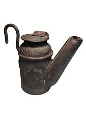 Lampe à huile antique Dunlaps Pittsburgh Pa pot de thé mineurs de charbon