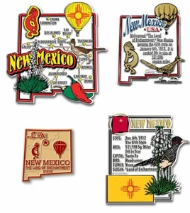 New Mexico Four-Piece State Magnet Set by Classic Magnets, Includes 4 Designs - Picture 1 of 3