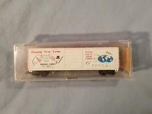 1991 N Scale Bev-Bel 2179 Happy New Year Auld Lang Syne Train Boxcar BBNY - Picture 1 of 8