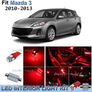 Kit de 8 piezas de luces LED interiores rojo brillante para Mazda 3 MazdaSpeed 3 2010-2013 - Imagen 1 de 8