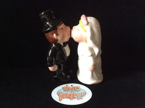 Bride & Groom Salt and Pepper Shakers - Great For Wedding or Anniversary Favors - Picture 1 of 12