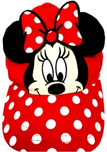 Disney Parks Minnie Mouse Girl's Adjustable Baseball Cap Hat Red White Polka Dot - Picture 1 of 5