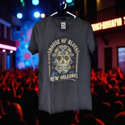House of Blues Новый Орлеан Sugar Skull концертная площадка женская футболка XL рок-группа - Изображение 1 из 4