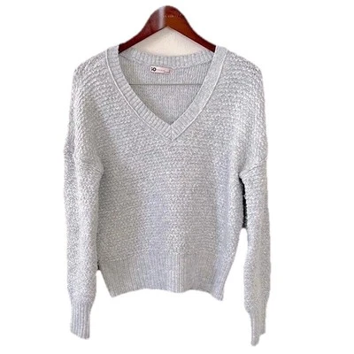 SO Grueso Tejido Gris Suéter Para Mujer Manga Larga Talla Pequeña Invierno Informal Lana Foto 1 de 4