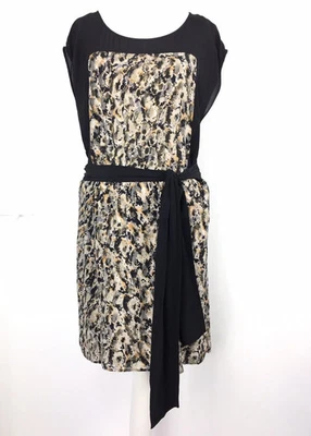 Kookai Dress 8-10 UK Vintage Y2K 90s 00s Silk Black Beige Abstract Pattern - Image 1 of 4