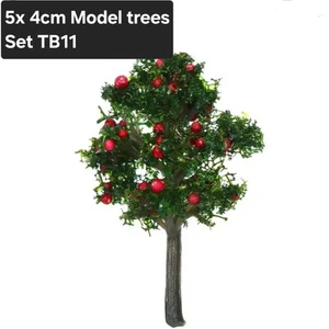 5x 4cm Model Trees - Set TB11 - N TT HO OO gauge 1:32 1/35 Scale - Picture 1 of 1