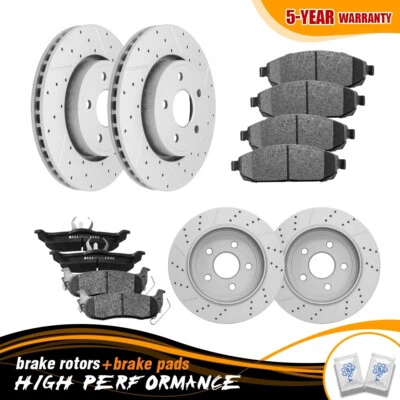 Front Rear Disc Rotors Brake Pads For 2005-2010 Jeep Grand Cherokee Commander - Image 1 of 4