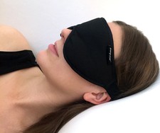 Stellar Deluxe Sleep Mask by Sleepstar - Luxurious Black Suede Eye Mask 