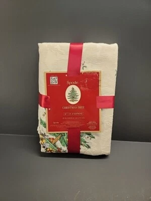 "JUEGO DE 4 SERVILLETAS DE TELA SPODE ÁRBOL DE NAVIDAD 20"" X 20"" NUEVAS CON ETIQUETAS" Foto 1 de 4