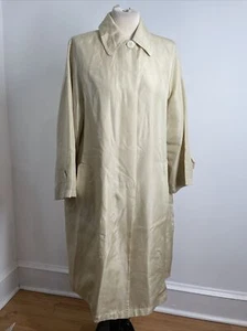 Les Copains 40 Beige Silk Blend Mid-Length Trench Coat - Picture 1 of 12
