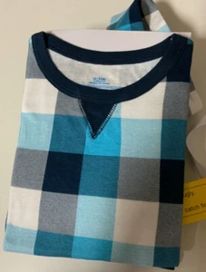 🧷 FAMILY SLEEP, KIDS' UNISEX PAJAMA SET CHECKED, BLUE/WHITE size 12 👉read - Picture 1 of 3